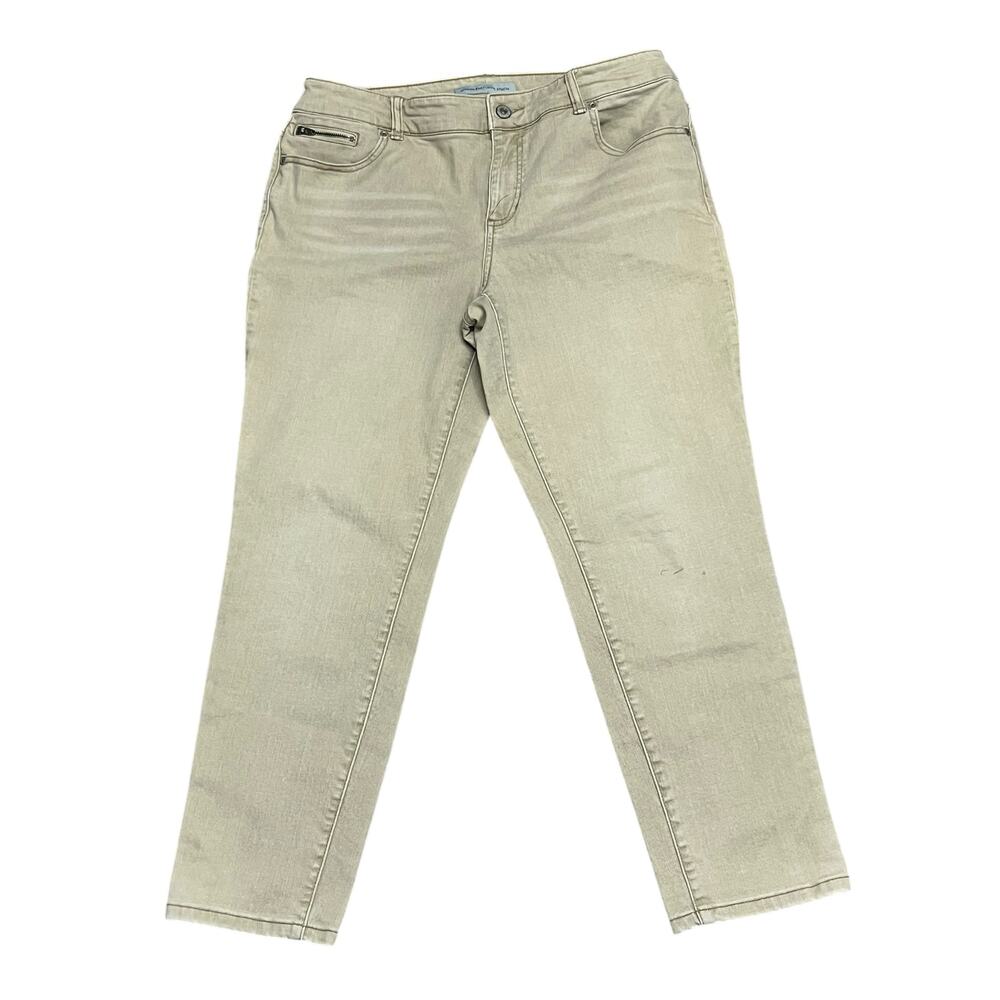 Chico's Platinum Denim Tan Ankle Jeans Chico Size 2 or 12 US